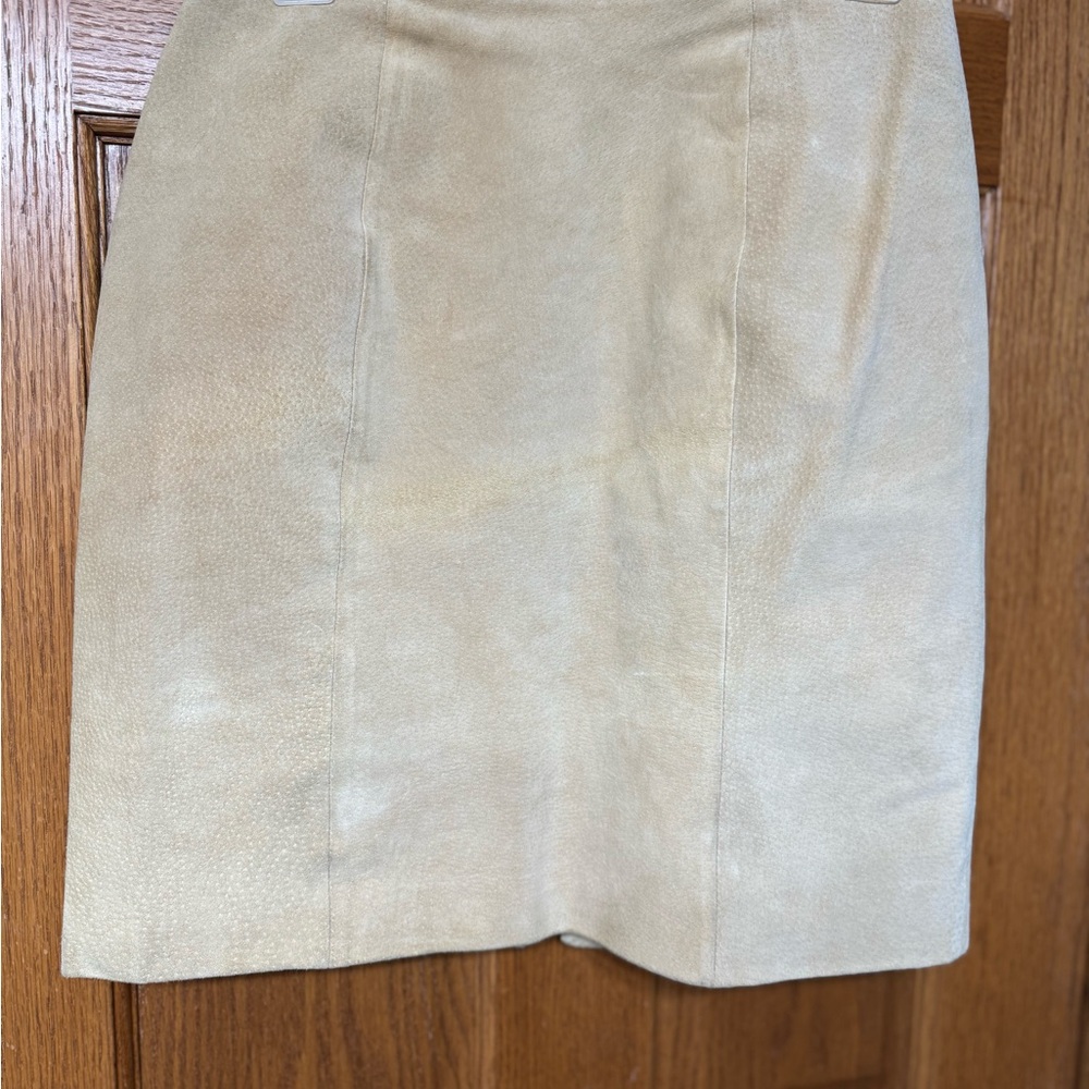 Wilsons Leather Cream Leather Pencil Skirt for Work